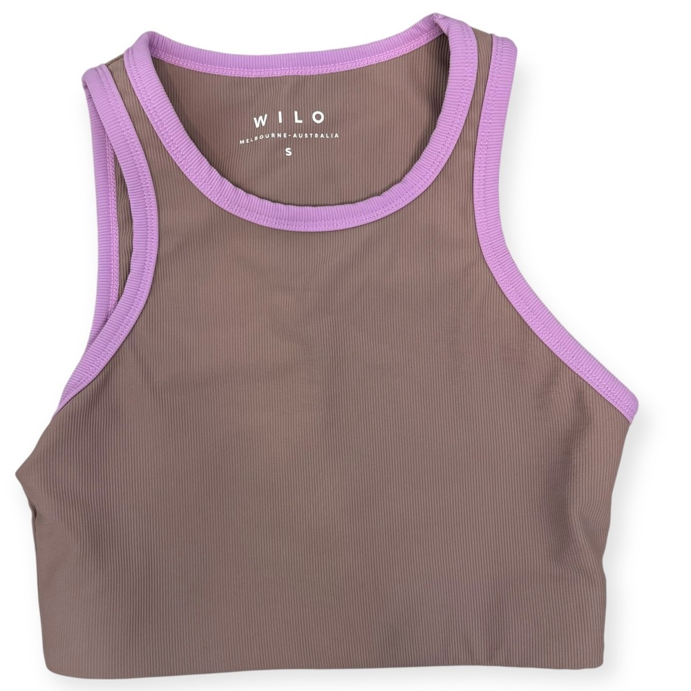 WILO The Label Mauve‎ Purple Ribbed Longline Sports Bra Small
